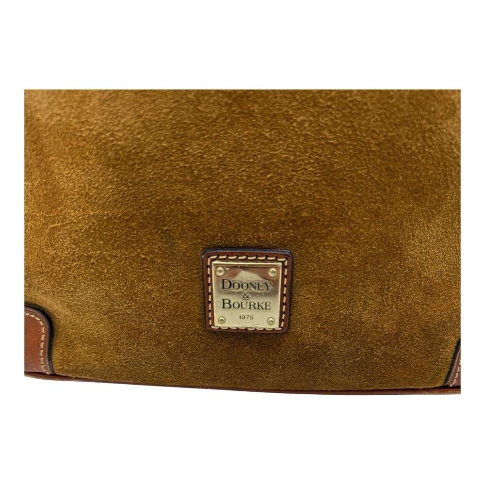 Dooney & Bourke Brown Suede Crossbody Satchel - Picture 2 of 9